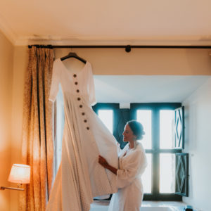 Preparativos de boda. Vestido de novia.